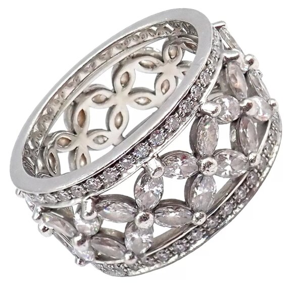 Authentic! Tiffany & Co Platinum 2.34ctw Diamond Victoria Wide Band Ring sz 5.5 - Picture 12 of 12